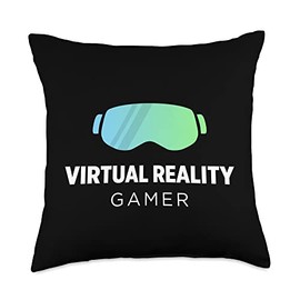 Virtual Reality Gamer Fun VR Gaming Headset Throw Pillow