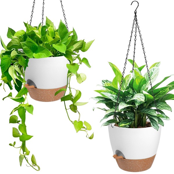 Vanslogreen Vanslogreen Hanging Planters for Indoor Outdoor Plants, 2 Pack