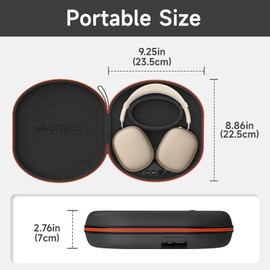 Charging Case for AirPods Max 1 & 2 - Travel Headphone Charger with Magnetic Lightning & USB-C Connectors, Auto Sleep Mode, 5000mAh Battery