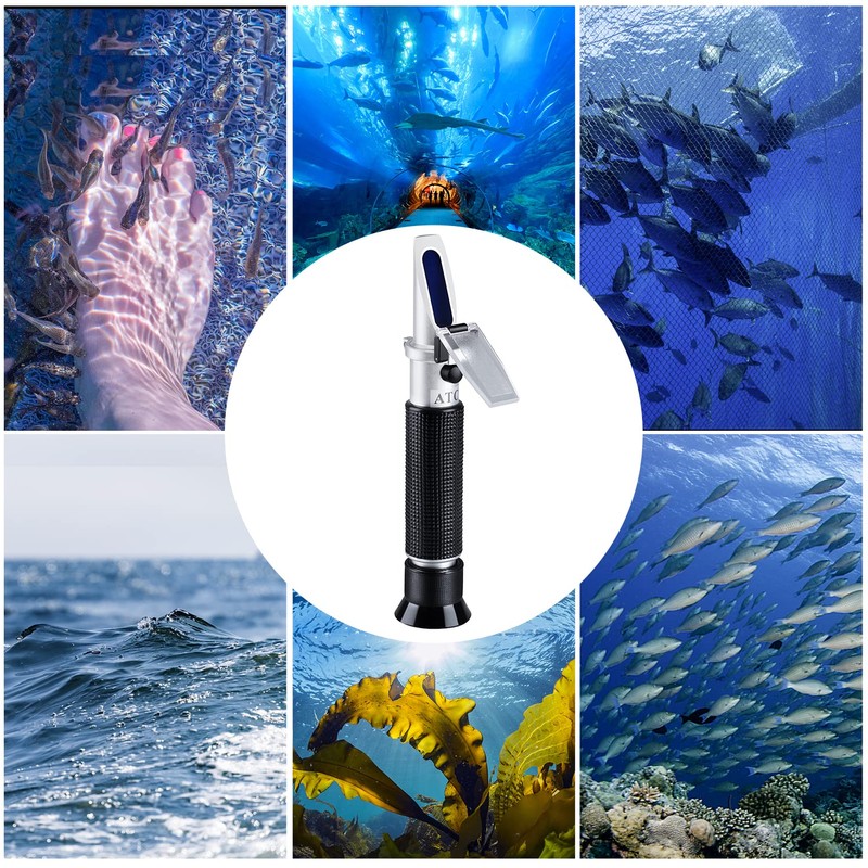 XINJIAYI Water Salt Refractometer, Hydrometer with Two Scales: Specific Gravity