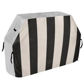 WELLDAY Black White Stripe Grill Cover 65 inch BBQ Gas Grill Cover, Waterproof Rip-Proof and Anti-UV Barbecue Cover for Weber Char-Broil Nexgrill Grills and More