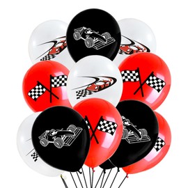 ParPix Pack of 12 Racing Car Birthday Decoration Balloons, Car Birthday Decoration Balloons, 12 Inch Racing Car Birthday Decoration Balloons, Racing Car Balloons, Birthday Boy, Hot Whels Balloons