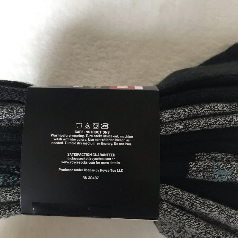 Genuine Dickies Dickies Mens Black Crew Performance WoolBlend Thermal Socks
