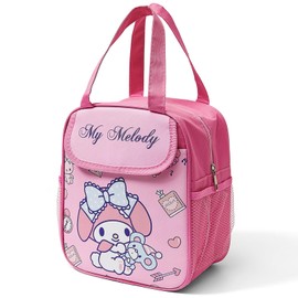 Cartoon Insulated Lunch Bags,Reusable Insulated Lunch Box, Leakproof Lunch Tote Bag, Easy To Clean Picnic Box Bento Bag, for Women Men Office Hiking Outdoor (Pink)