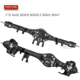 RCMYou RC Axle Complete Metal Front Rear Portal Axle Upgrades Part for 1/10 Axial SCX10 SCX10 II 90046 90047,RC Crawler Car Front Rear Portal Axle Hops Up (Black)