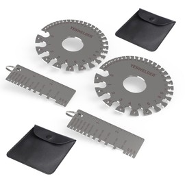 YESWELDER Round Dual Sided Metal Sheet Gage & Metal Sheet Thickness Gauge 2pcs Stainless Steel Wire Welding Gauge 2-Packs