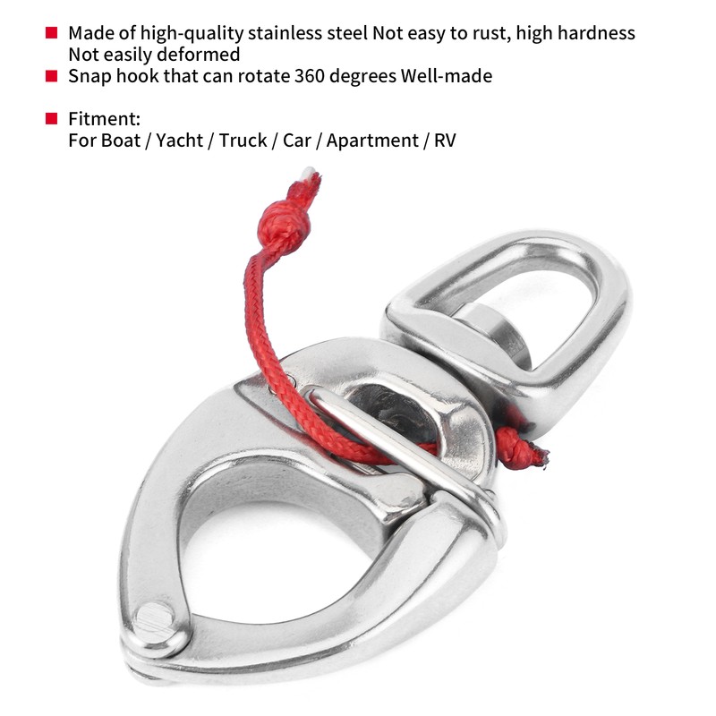 Boat Fast Eye Snap Hook 316 Stainless Steel 360° Rotation