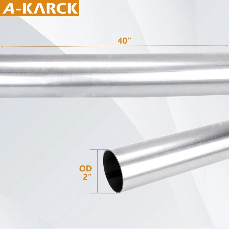 A-KARCK Straight Exhaust Pipe 2" OD, Stainless Steel 40" Long