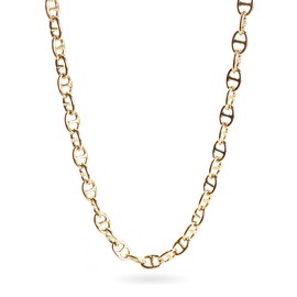 LUXSTAR Anchor Chain Necklace, Marina, Simple, Thick, 0.2 inch (4 mm), Length 17.7 inches (45 cm), Adjuster, 2.0 inches (5 cm), Men's, Women's, Brand