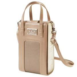 Cleria CL-25805 Serena Series Women's Smartphone Shoulder Bag, Box Type, 2-Way Handbag, Mini Shoulder Bag, Card Holder Included, royal milk tea