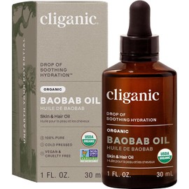 Cliganic Organic Baobab Oil, 30 ml - USDA Certified - Non-GMO - Pure and Natural Face Oil - Rich in Vitamin A and E - Vegan, Cruelty-Free Oil - Cold-Pressed Oil - Ideal for All Skin Types