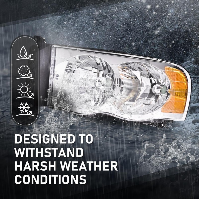 PIT66 Headlights Left and Right Side Compatible with Dodge Ram