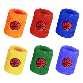 HAIKING Colorful Wrist Sweatbands, 6 Pcs Sports Wristbands for Soccer, Baseball, Basketball (6 Colors)