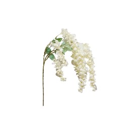 Sweet Home Deco 43'' Silk Wisteria Artificial Flower Spray, Hanging Flower Stem, 6 Branches, Spring Wisteria Flowers, Wedding Flower (White)