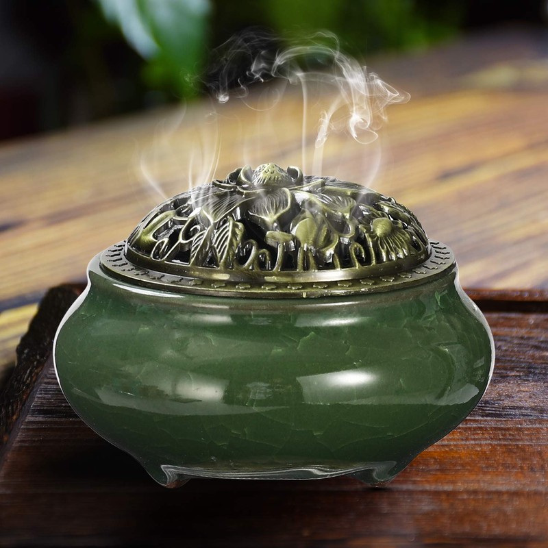 Xujia - Quemador de Incienso con Soporte para Incienso (latón),