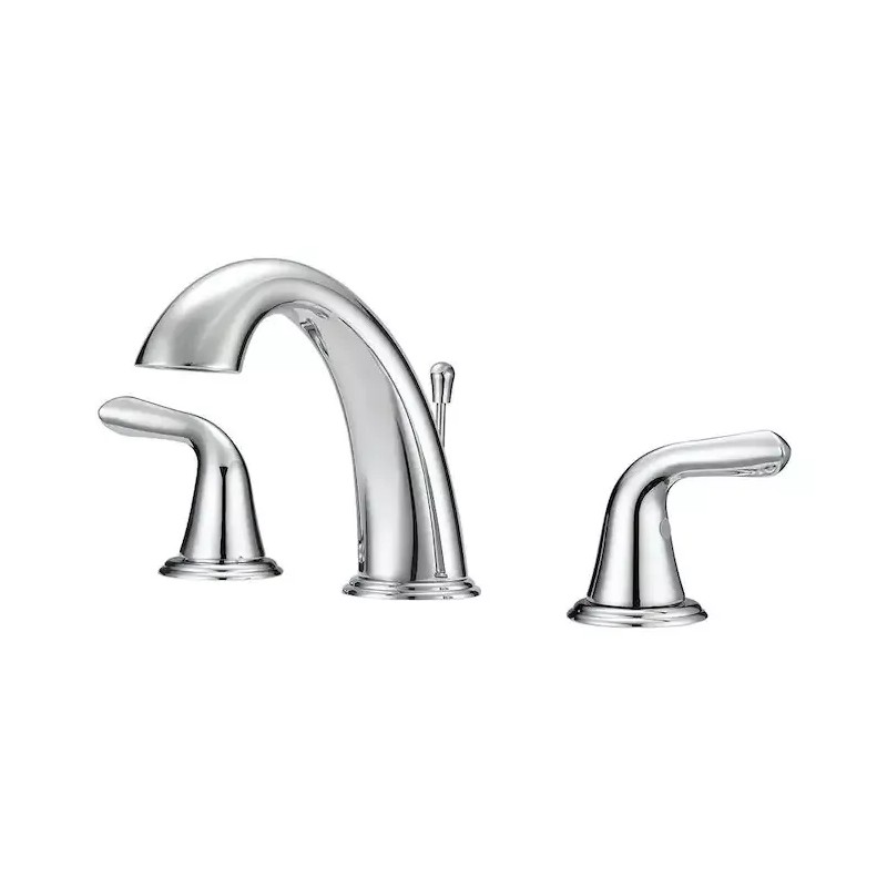 Project Source Chrome 2-handle Widespread WaterSense Bathroom Faucet w/Drain