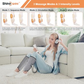 SHINE WELL Calf Massager for Circulation, Leg Compression Massager for Circulation and Pain Relief fsa with 3 Modes 3 Intensities 2 Timing, for Restless Legs Syndrome Relief