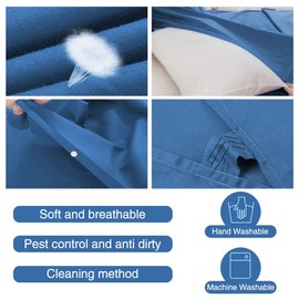 Sleeping Bag Liner Camping Travel Home Bed Sheet Lightweight Breathable Hotel Compact Sacks (Blue, 63 * 82.7in)