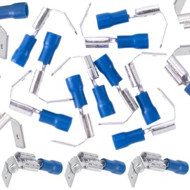 STSTR 10Pcs Semi-Insulated Spade Connectors, 16-14 AWG Female/Male Quick Disconnect Spade Wire Connectors, Electrical Cable Crimp Terminals Assortment Kits- Blue