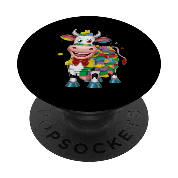 Master Builder Kids Building Blocks Cow Brick Builder PopSockets Standard