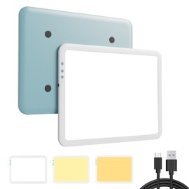 HIUKCOLED Rechargeable A4 Light Pad, Battery Powered Light Board, Stepless/6-level Dimmable Brightness with 3 Colors, Wireless LED Light Tracing Box for Diamond Painting,Drawing,Sketching,Animation
