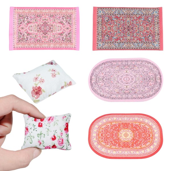 6 Pcs Dolls House Furniture,Dolls House Accessories,Furniture Set,Precise Carpet and
