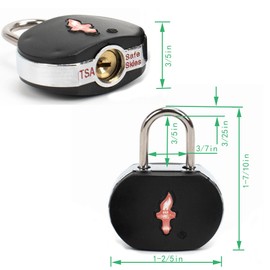 DUALCROWN 4 Pack Luggage Lock TSA Approved Locks with Key, TSA Approved Travel Lock,Suitcase Lock TSA Approved Chrome Plated Ring Body for Backpacks, Bags and Luggage, 4 Pack Family Set