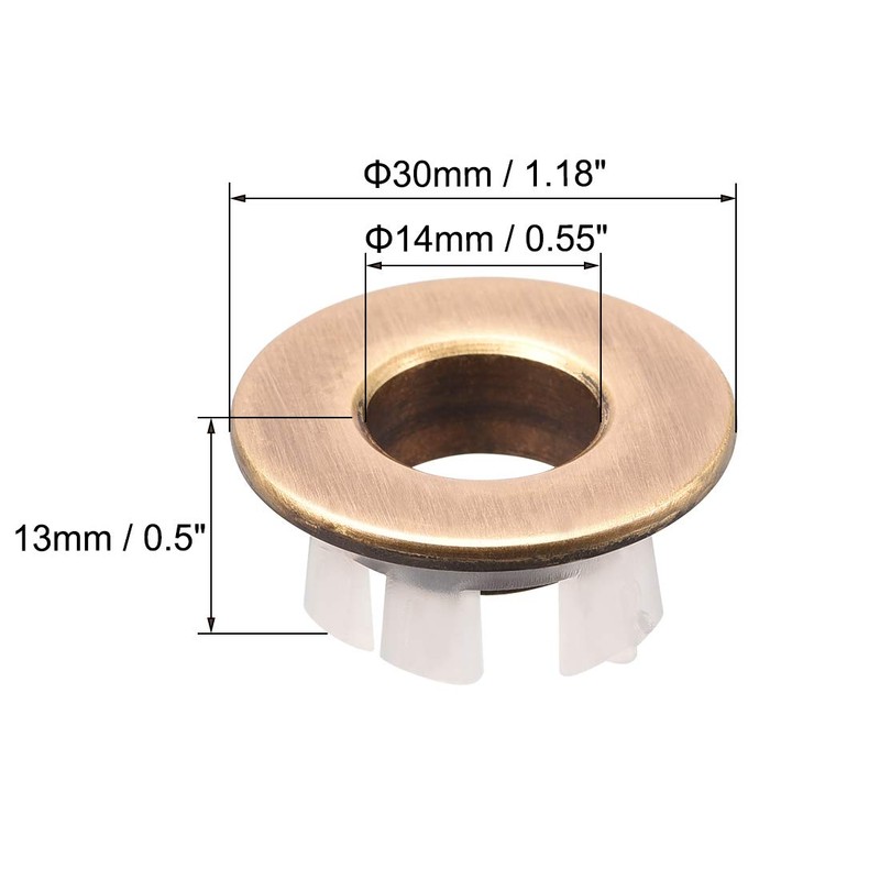 uxcell Sink Overflow Covers Kitchen Basin Trim Round Hole Caps