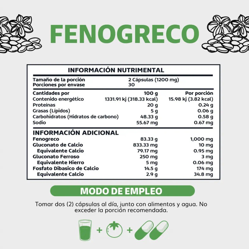 Beyond Vitamins Fenogreco 1000mg Calcio Hierro Aguaje Vegano Rellenos Fenugreek