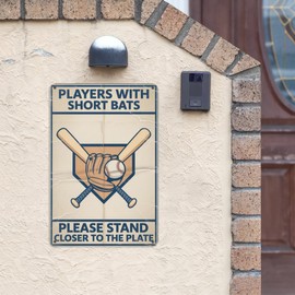 Baseball Humor Tin Sign 8X12IN Retro Metal Wall Art for Dugout, Sports Bar & Little League Room Decor