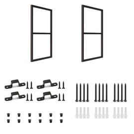 HARDJULAN 2-Tier Square Shelf Bracket, 26-3/8" Height, Wall/Ceiling Mount Storage Shelving, Black Powder-Coated Carbon Steel Carbon Steel, Rust-Resistant, 110 lbs Capacity, 2 Pack