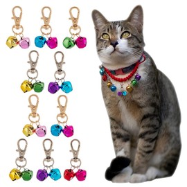 DELORIGIN 10 Sets Pet Collar Bell Dog Cat Small Pet Training Bells Charm with Alloy Lobster Claw Clasps Pets Collar Pendant Decoration Iron Bell Charms for Pet Collars Dog Tag Clips