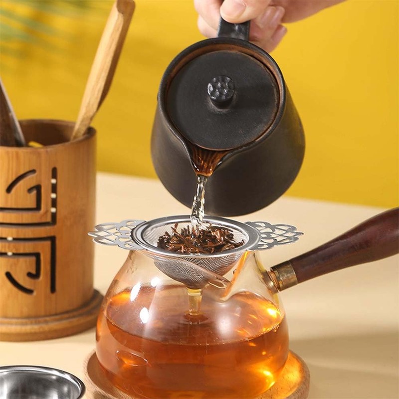 Filter Tea Mesh Fine Mesh Tea Strainers with Bowl Stainless