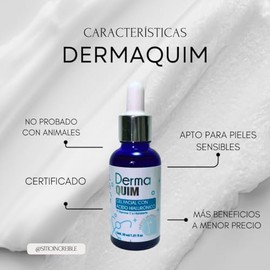 DERMAQUIM - Potente Anti Edad con Ácido Hialurónico, Colágeno, Vitamina C, Vitamina E, Sábila, Elastina y Alantoina - Facial, Previene y Reduce Arruga