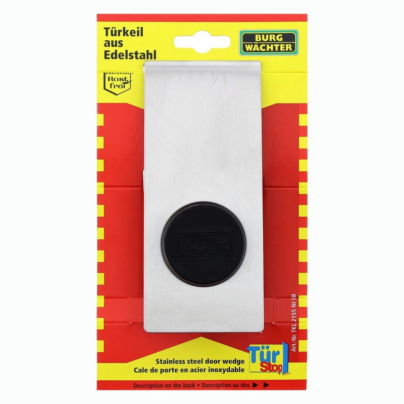 Burg-Wächter TKL 2155 Ni Stainless Steel Door Wedge, Grey