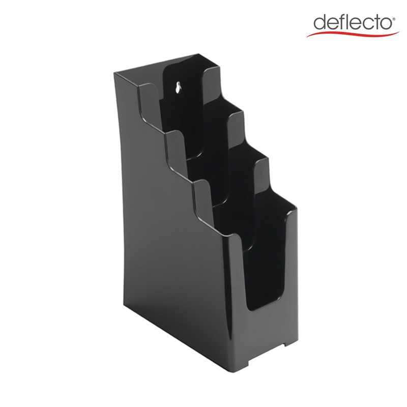 Deflecto Countertop Black 4 Tier 4 Pocket 1/3 A4 (DL