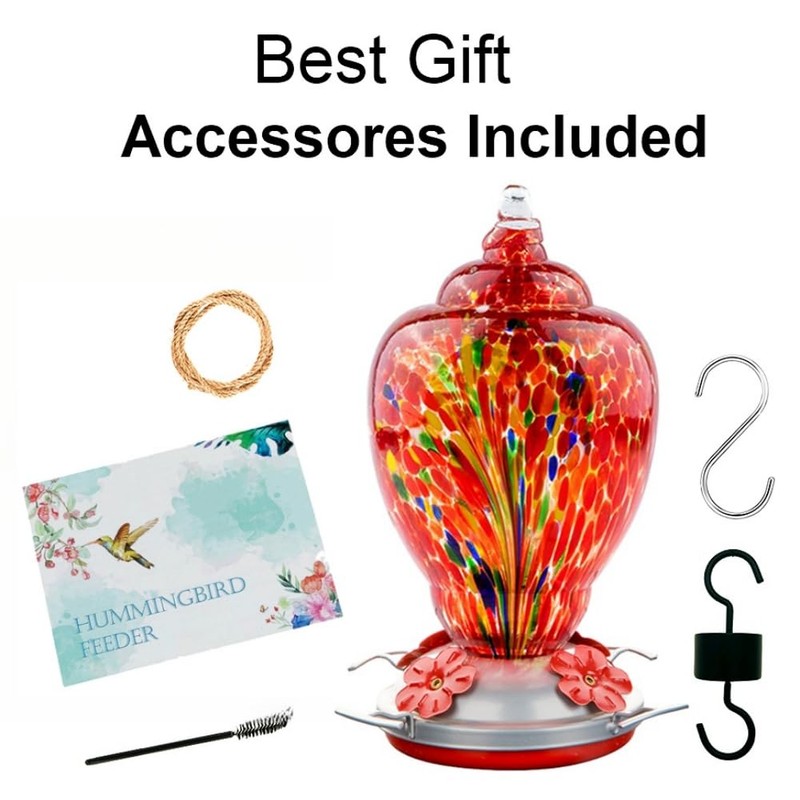 WOSIBO Hummingbird Feeder for Outdoors Patio Large 32 Ounces Colorful