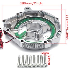 XKMT- Engine Stator Cover Clear Green LED Compatible with 04-07 CBR1000RR/04-14 CB 1000RR [P/N: MT050A-CD+RED]