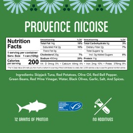 Freshé Gourmet Canned Tuna (Provence Nicoise, 10 Pack) Healthy High-Protein Snack & Ready to Eat Meal – Premium All-Natural, Non-GMO, Wild Caught Tuna – Gluten Free, Keto Diet Friendly
