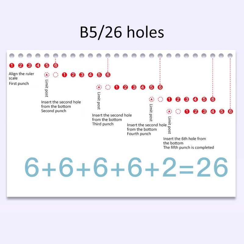 99H9 Hole Puncher 26Hole 30Hole 20Hole Paper A4 B5 A5