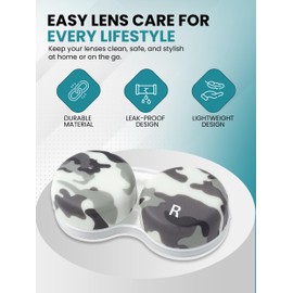 SPORTS WORLD VISION 3pcs OptiCool Contact Lens Cases - Leopard Design Contact Lenses Case Box - Cute Screw Top Contact Solution Holder Same Style Per Order