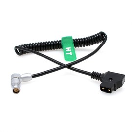 HangTon Coiled Cable for Red Komodo-X Epic Scarlet Dragon DSMC2 V-Raptor Ronin 4D Camera DJI Monitor Transmission D-Tap to Right Angle Rotatable Adjustable 6 Pin Female