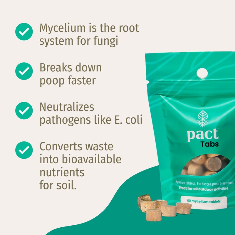PACT Mycelium Tabs (120-Pack) | Bathroom Supplies for Camping, Backpacking,