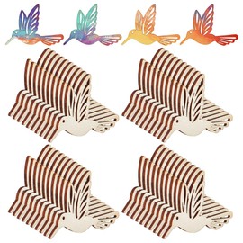 PH PandaHall 50pcs Wooden Bird Charms Unfinished Wood Bird Craft Natural Blank Animal Charms, 5.4x4.3cm/ 2.1x1.7inch Cutting Slices Hanging Bird Ornaments for DIY Crafts Earring Bracelets Necklace