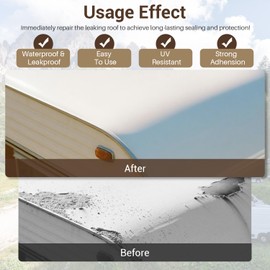 Xmntdo RV Roof Coating 1 Gallon, Waterproof Solar Reflective Flexible RV Roof Sealant for Campers, Travel Trailers, Motorhomes, Roofs Elastomeric Leak Repair Coating, White