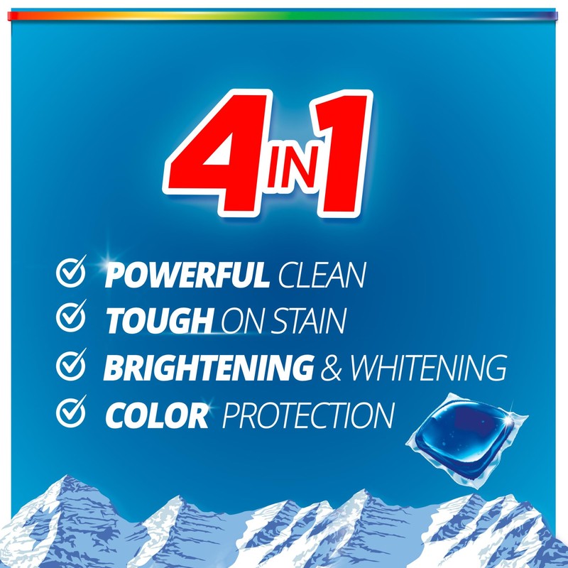 Purex 4-in-1 Laundry Detergent Pacs, Mountain Breeze, 66 Count, Brightening