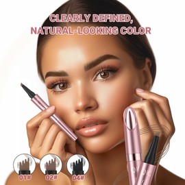 Eyebrow Pencil - Microblading Eyebrow Pen with 4 Micro-Fork Tip - New 3D Magic Eyebrow Pencil - Waterproof and Smudgeproof Brow Pen,Creates Natural Looking Defined Eyebrows
