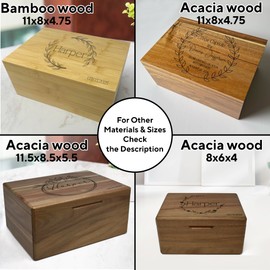 Custom Newborn Keepsake Box Baby - First Birthday Memory Box for Kids, Inside Space, Engraved Time Capsule Boxes 1st Birthday Keepsakes Gifts for Babies, Baby Gift Shower for New Parents, 11x8x4,75 in