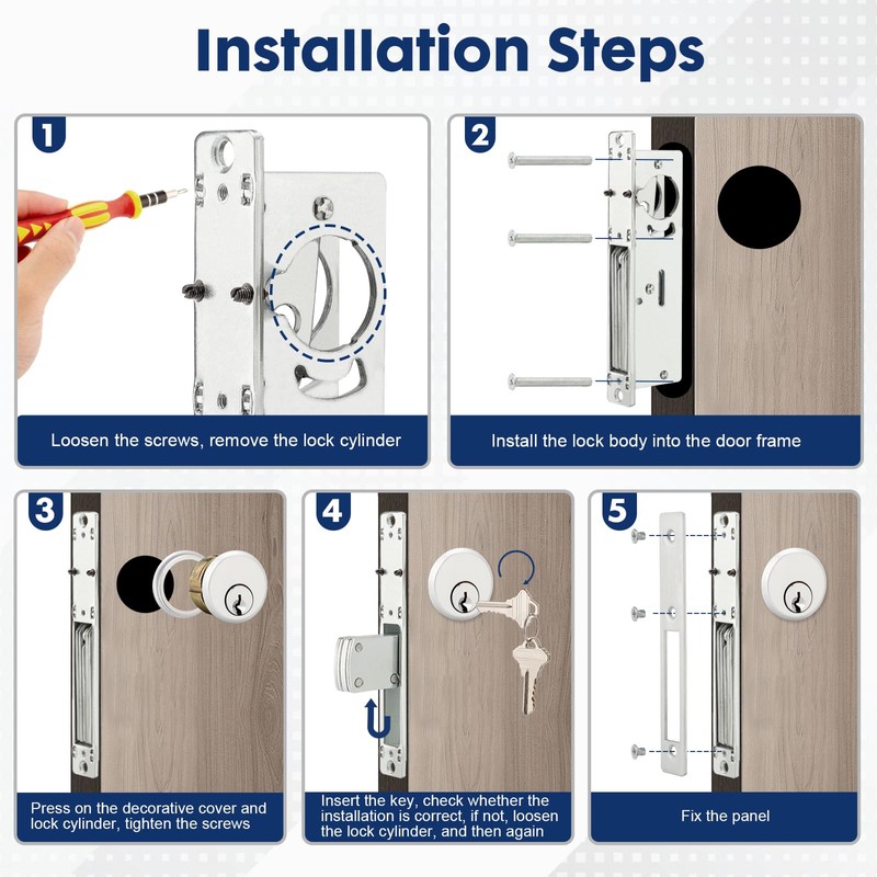 MaxxGeek Storefront Mortise Door Lock Commercial Mortise Lock with Lock