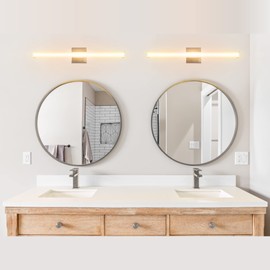 Ultralux Slim LED Vanity Light Bar - Wall Mounted LED Light Bar - TRIAC Dimmable, Modern Bathroom Light Fixture - 14.5 W, 3000K, Bright LED Vanity Mirror Light - (24 inch - 1 Pack, Brushed Nickel)